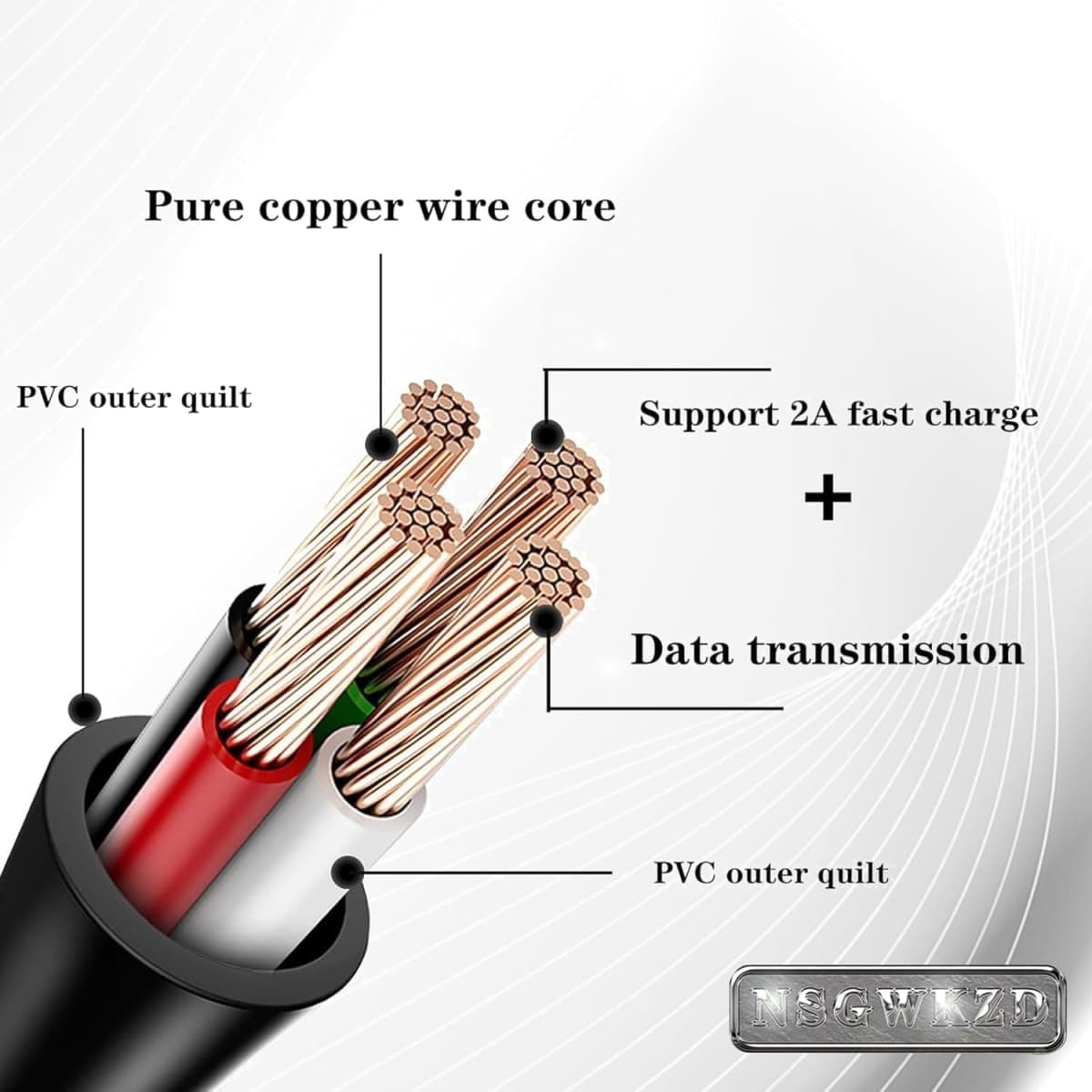 NSGWKZD USB C to Mini B Data Transfer Cable Cord, Compatible for Canon EOS Rebel T5i T6 T6i T7, Select Powershot, Vixia, fit for Nikon DSLR D610 D90 Camera thumbnail 4