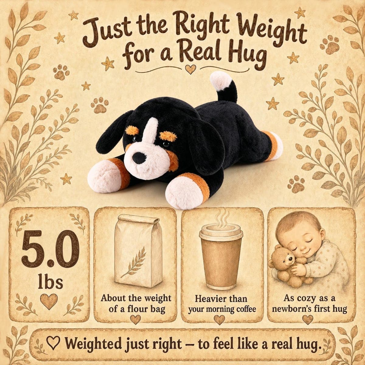 gnomantic Labrador Weighted Stuffed Animals, Plush Pillow for Kids thumbnail 3