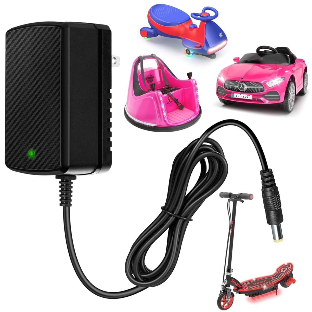 12V Kids Charger for Ride On Toys Bumper Car Kids Electric Car Kid Trax 12v Universal Charger Baby Electric Battery Power Supplies — image 1