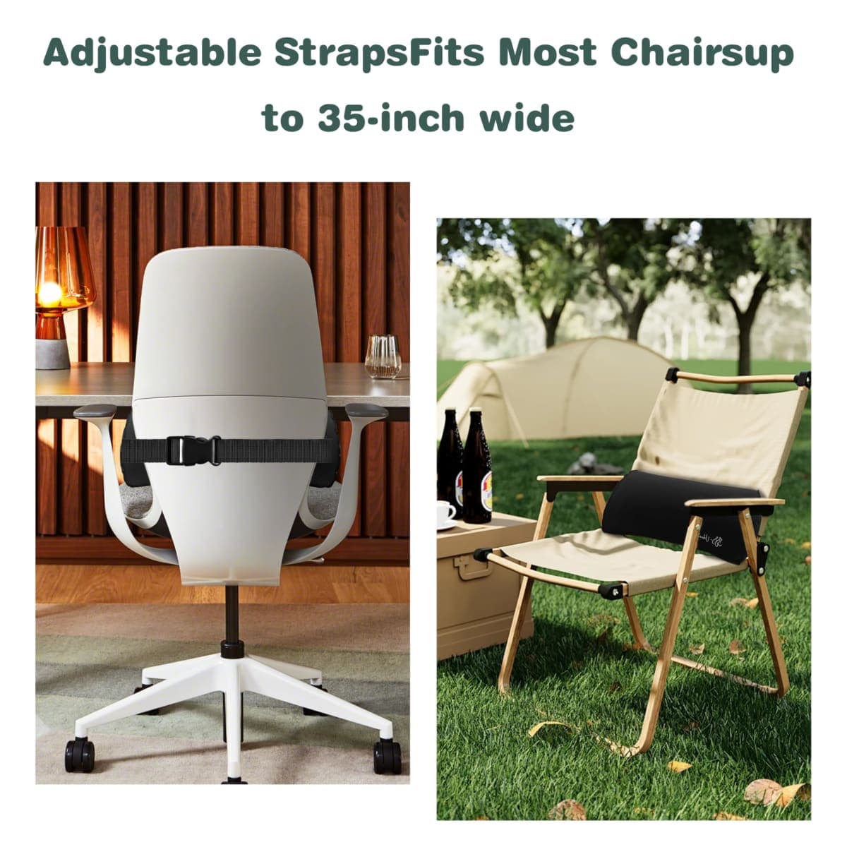 SSS·UrbanForests Inflatable Neck and Lumbar Support Pillow with Adjustable Straps for Travel and Office Use thumbnail 5