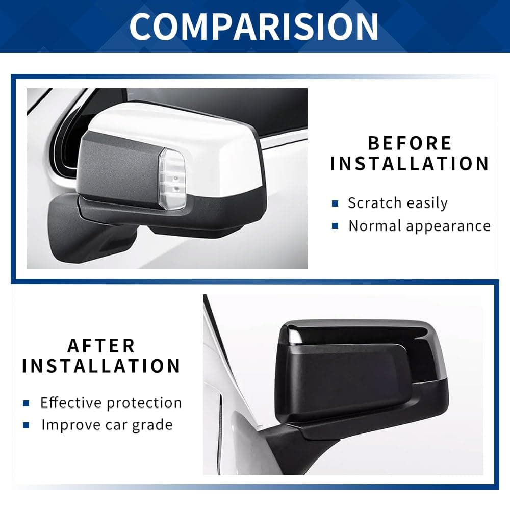 XPHAZZ Side Mirror Cover Compatible with 2019-2025 Chevy Silverado 1500/GMC Sierra 1500 2PCS-Set (Black, 19-25 Silverado/Sierra) thumbnail 3