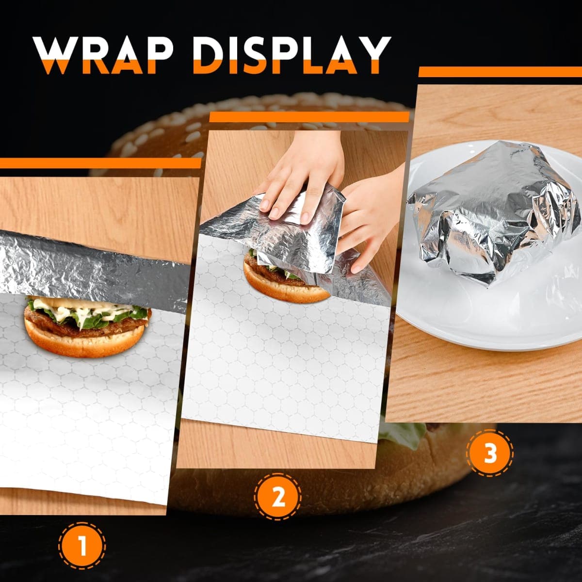EcoDispose 14x16 in Precut Insulated Foil Wrap Grease Resistant 100PCS thumbnail 4