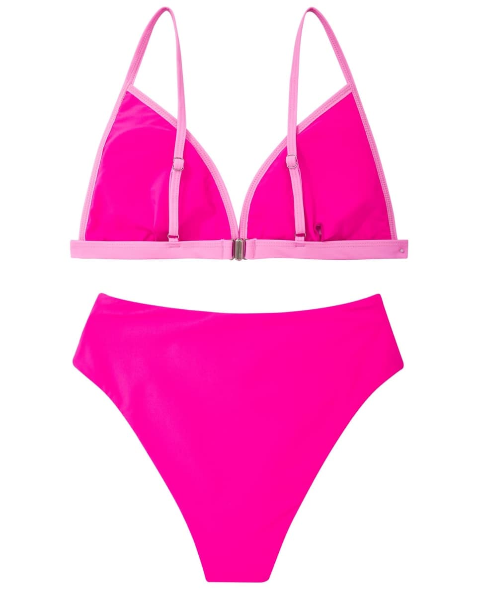 SUUKSESS Women Triangle High Cut Bikini Sets Sexy High Waisted 2 Piece Swimsuit, 57 Blue, Medium thumbnail 4