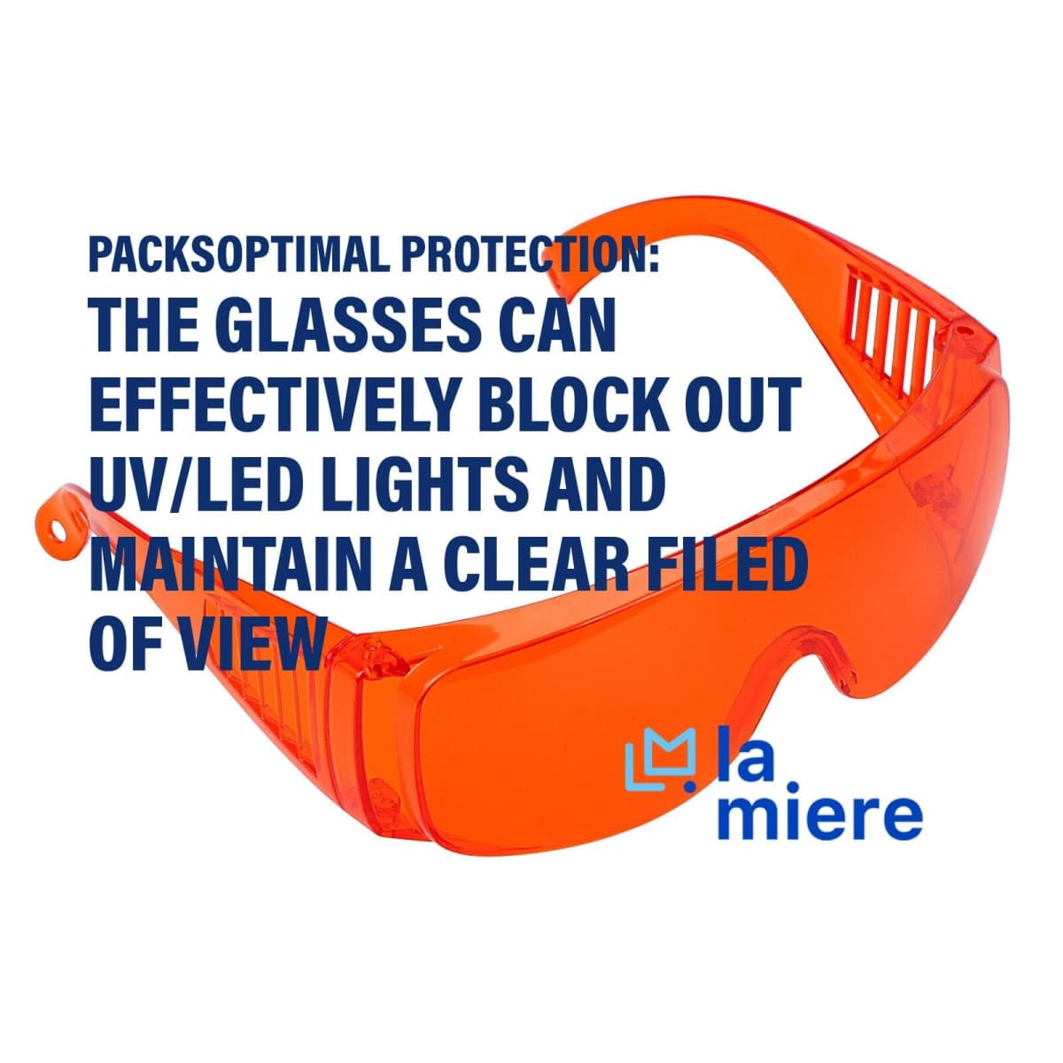 LA MIERE Curing Light Orange Glasses Dental, Teeth Whitening Safety Glasses, Dental Eyewear LED Protective Goggles, 2 Pack thumbnail 2