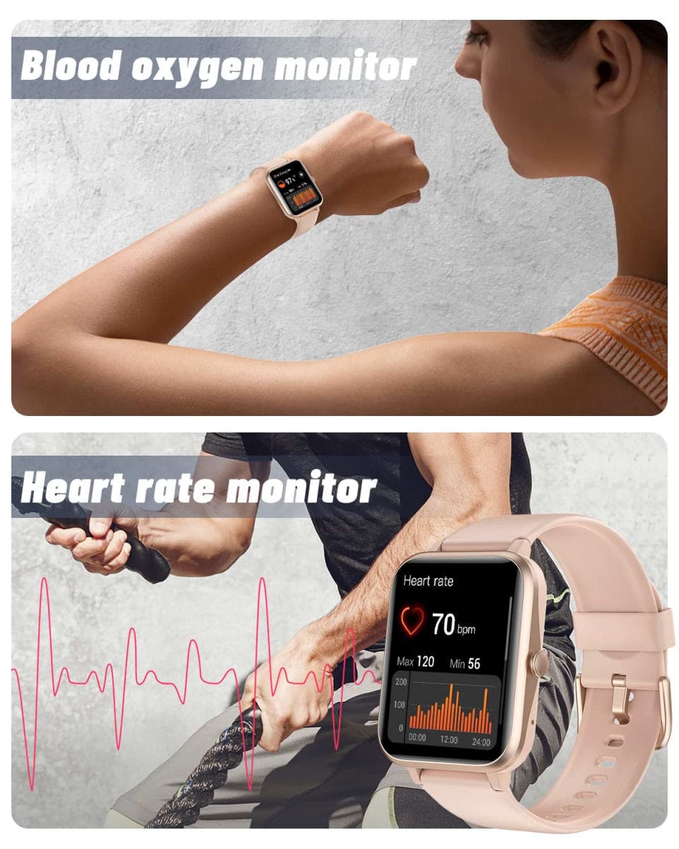 GRV Smart Watches for Women, Answer/Make Calls, 1.8" HD Smartwatch for iPhone Android Phones, Fitness Watch with Heart Rate/Sleep/Stress Monitor Steps Calories Counter, IP68 Waterproof (Pink) thumbnail 5
