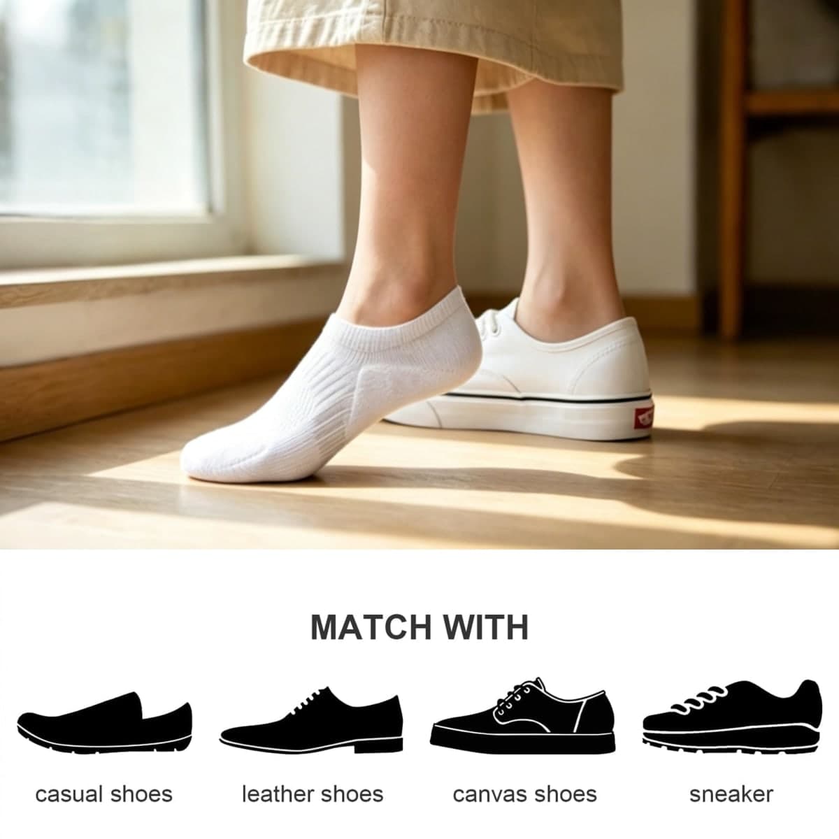 Amutost No Show Socks Womens Athletic Cushion Ankle Footies Low Cut 5-6 Pairs, Grey2white2black2, 8-10 thumbnail 2