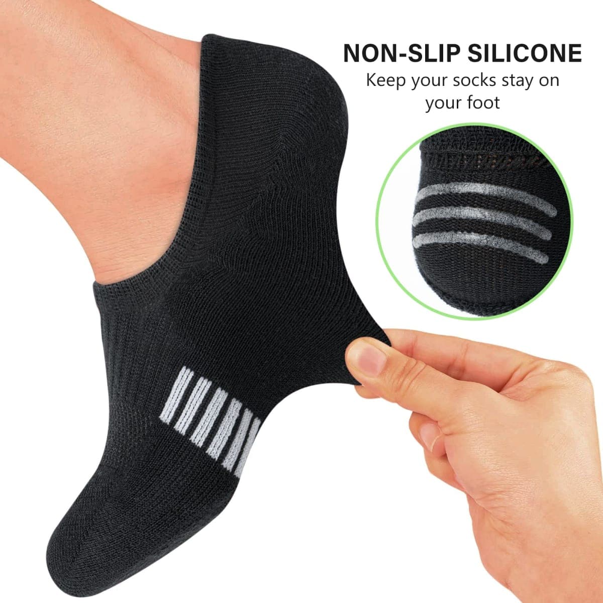 Amutost No Show Socks Womens Athletic Cushion Ankle Footies Low Cut 5-6 Pairs, Grey2white2black2, 8-10 thumbnail 4