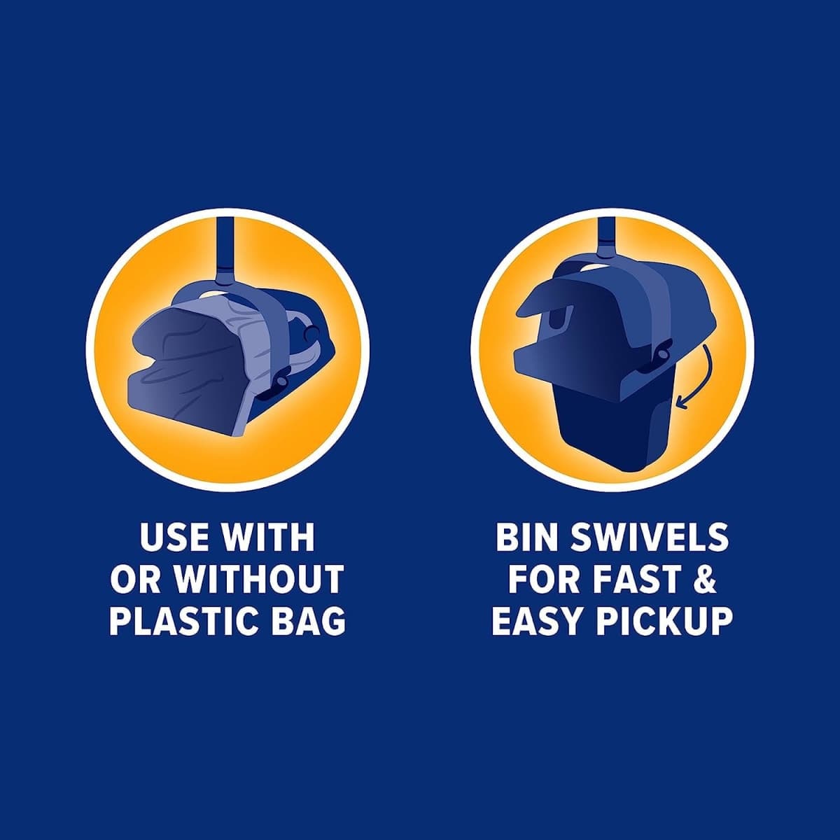 Petmate Arm & Hammer Swivel Bin & Rake Pooper Scooper Waste Management System (2 Bonus Heavy Duty Handle Tie Waste Bags Included for Premium Odor Control) thumbnail 4