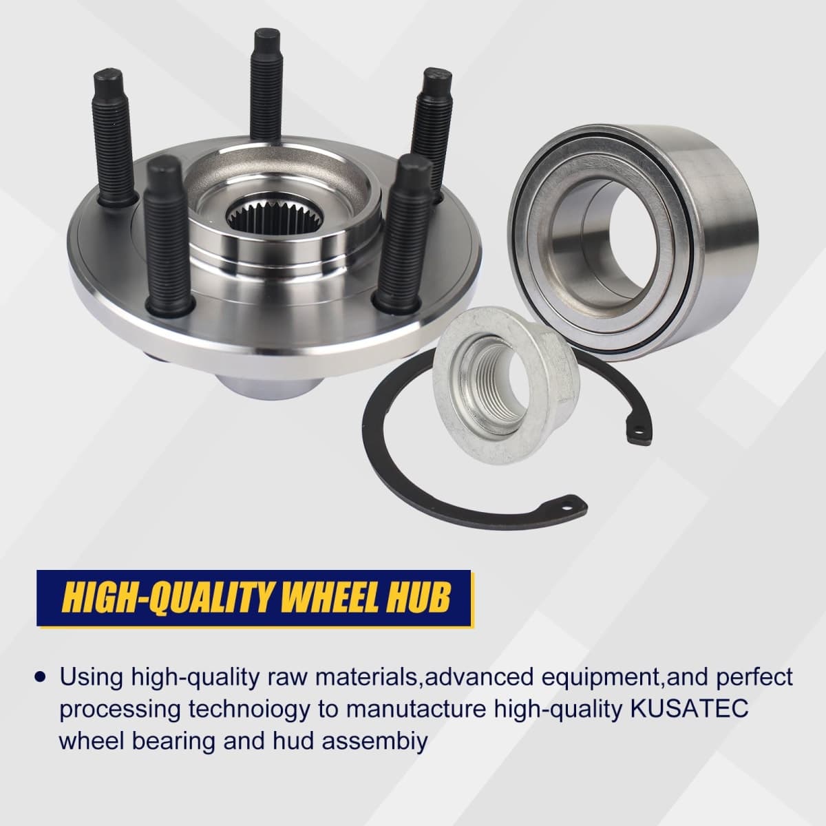 KUSATEC 518517 2pcs Front Wheel Bearing and Hub Assembly Compatible with 2007-2010 for Ford Edge Lincoln MKX, 5 Lug Bolts without ABS thumbnail 3