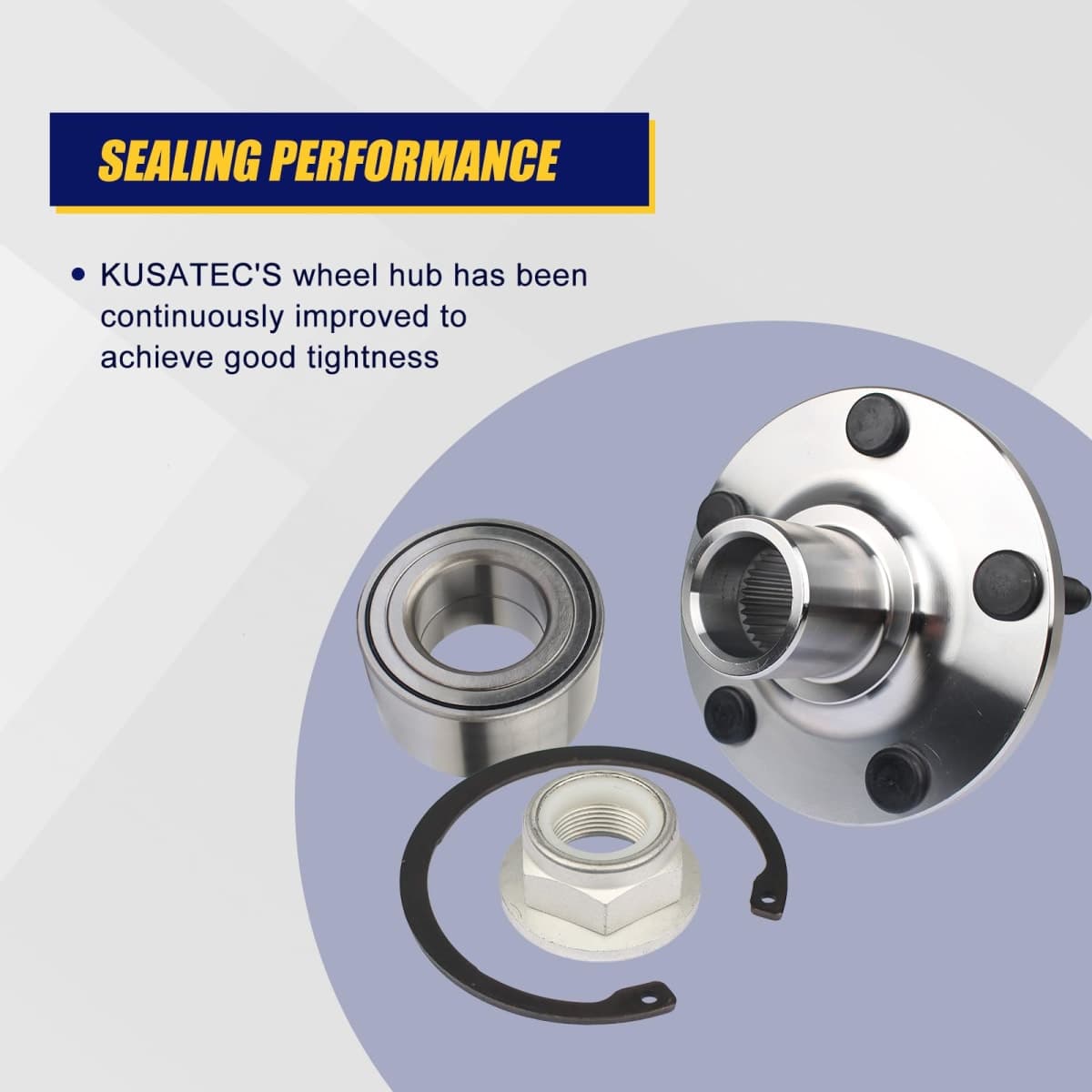KUSATEC 518517 2pcs Front Wheel Bearing and Hub Assembly Compatible with 2007-2010 for Ford Edge Lincoln MKX, 5 Lug Bolts without ABS thumbnail 4