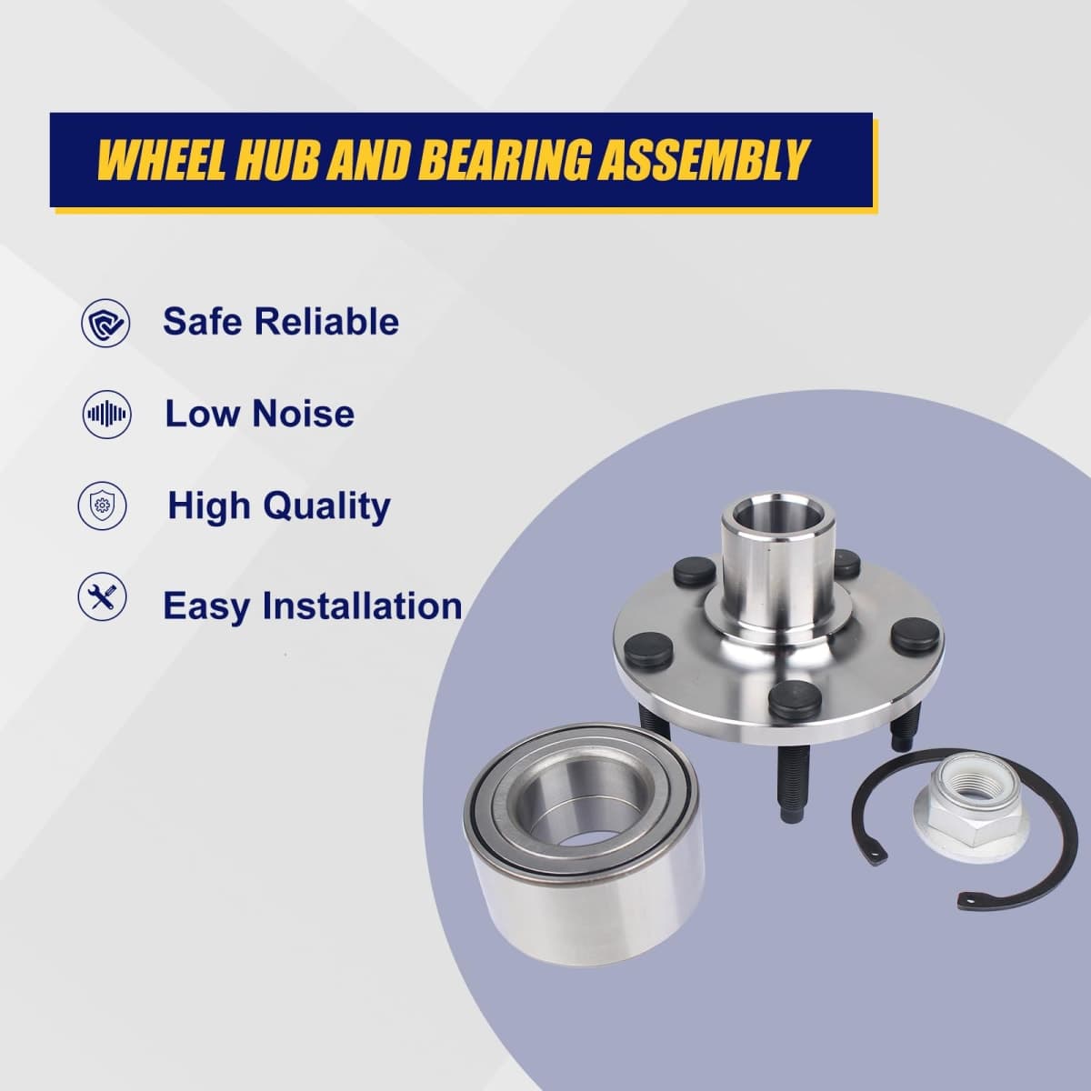 KUSATEC 518517 2pcs Front Wheel Bearing and Hub Assembly Compatible with 2007-2010 for Ford Edge Lincoln MKX, 5 Lug Bolts without ABS thumbnail 5