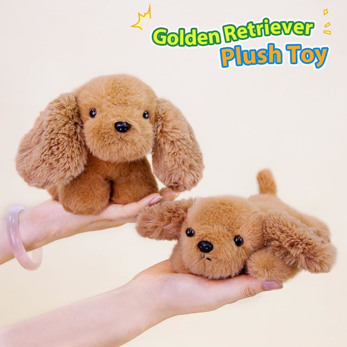 PEACH CAT Golden Retriever Dog Stuffed Animal Cute Puppy Plushies Small Plush Toys Gifts for Kids Brown thumbnail 2