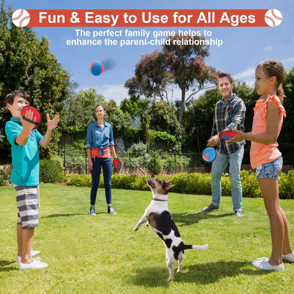 Toss and Catch Ball Game, Kids Toddler Baseball Glove & Catch Ball Toys, Outdoor Games for Family, Toys for Beach Yard Pool Outside, Birthday Easter Gift for Ages 3 4 5 6 7 8-12 Year Old Boys Girls thumbnail 5