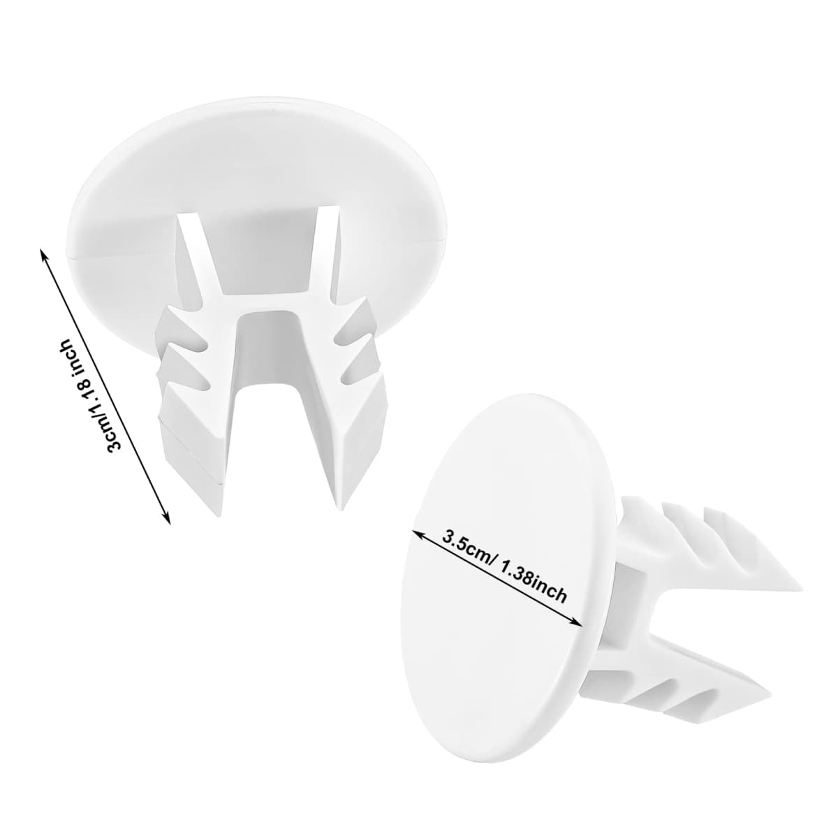 DoubleFill 10 Pieces Plastic Closet Rod End Caps Closet Rod Hang Bar Sealing Plug Brackets Endcaps Accessories(White) thumbnail 2