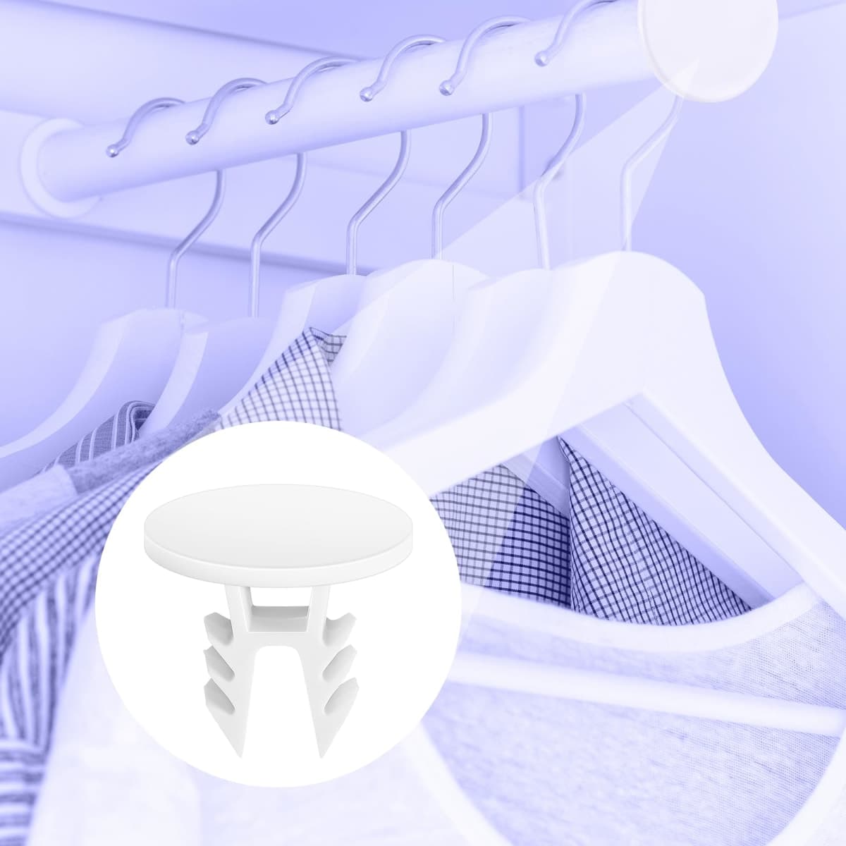 DoubleFill 10 Pieces Plastic Closet Rod End Caps Closet Rod Hang Bar Sealing Plug Brackets Endcaps Accessories(White) thumbnail 4