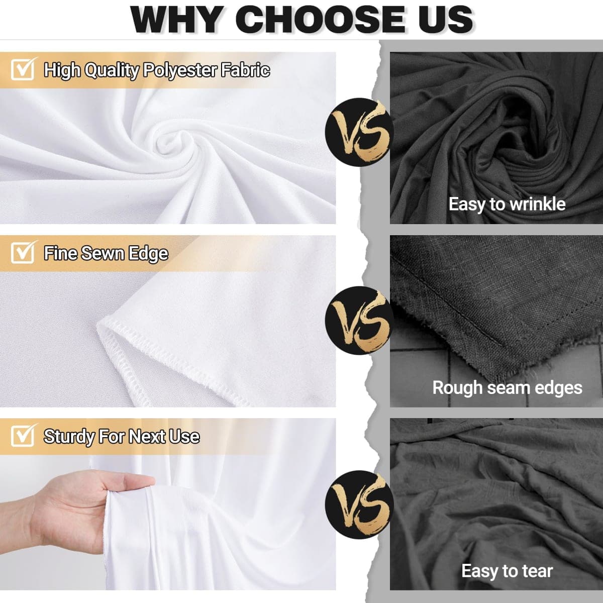 10x10ft White Backdrop Curtain Panels for Parties - Wrinkle Free Polyester Photo Curtain Backdrop Wedding Back Drop Fabric Drapes for Party Decorations Background for Photography thumbnail 5