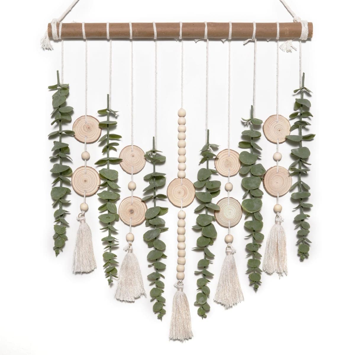Bathroom Decor Artificial Eucalyptus Hanging Wall Decor Fake Eucalyptus Greenery Leaves Stems Wall Hanging Plants on 16.5 inch Wooden Stick Boho Rustic Farmhouse Decor for Bedroom Kitchen Dining Room — image 1