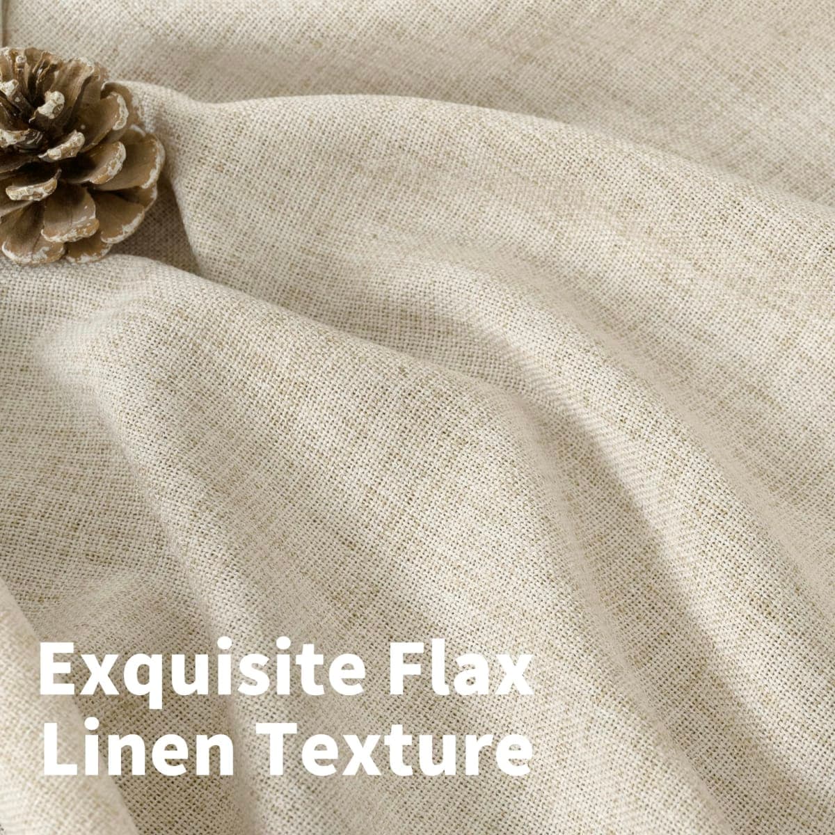 YoungsTex Linen Curtains 72 Inches Long for Living Room 2 Panels, Boho Semi Sheer Drapes with Bronze Grommet Light Filtering Rustic Window Treatments for Bedroom Dining Room, 52 x 72 Inch, 2 Panels thumbnail 4