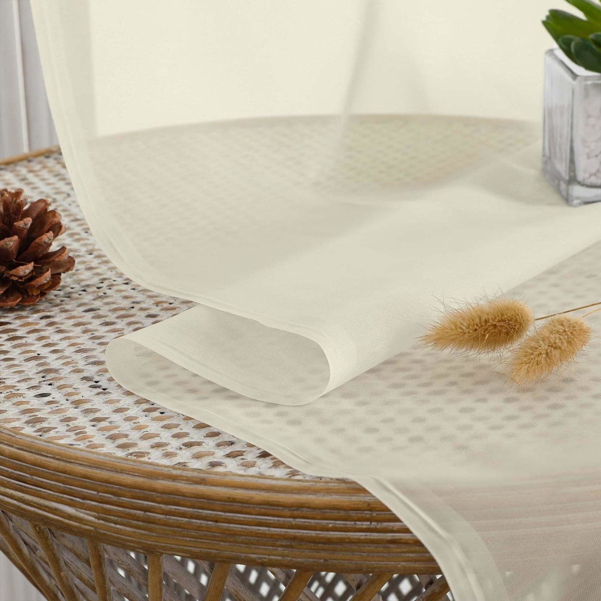 OWENIE Cream Sheer Curtains 72 Inches Long 2 Panels Set, Transparent Voile Sheer Curtain for Living Room Bedroom Window Sliding Glass Door Treatment, 59 x 72 Inch, Cream thumbnail 5