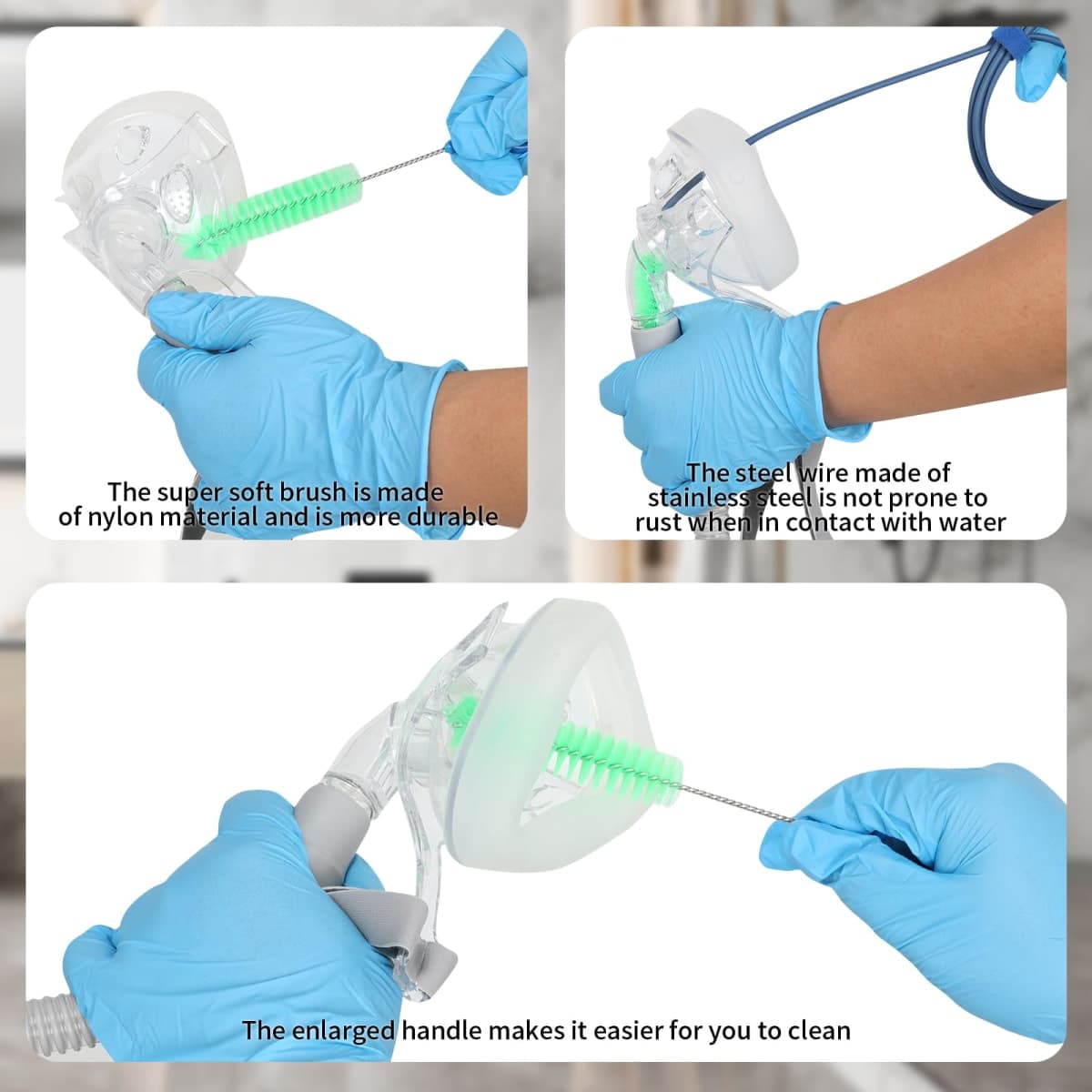 CPAP Hose Cleaner Kit - CPAP Tube Cleaning Brush, CPAP Hose Brush, LongFlexible CPAP Tube Brush with Basin, Drying Hook & Gloves - CPAP CleaningSupplies for Hose, Mask & Tubing thumbnail 3