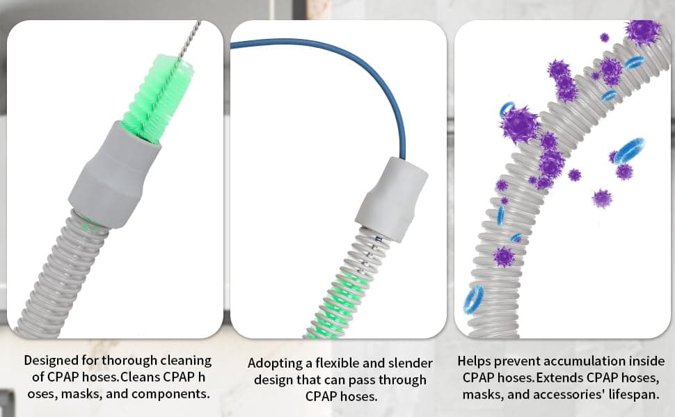 CPAP Hose Cleaner Kit - CPAP Tube Cleaning Brush, CPAP Hose Brush, LongFlexible CPAP Tube Brush with Basin, Drying Hook & Gloves - CPAP CleaningSupplies for Hose, Mask & Tubing thumbnail 4