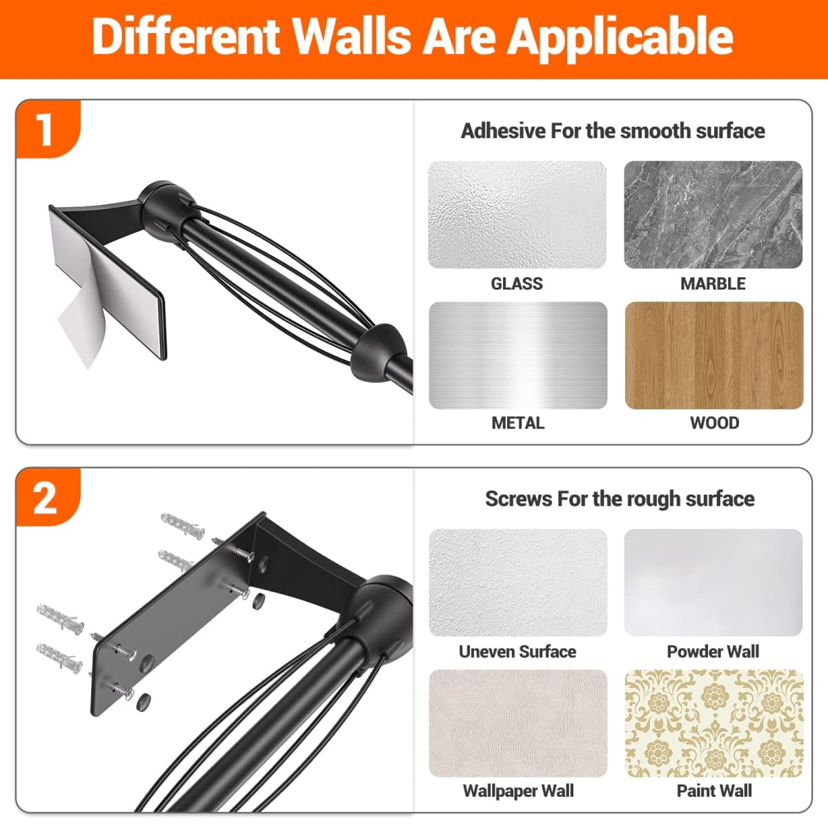 Paper Towel Holder Under Cabinet, Single Hand Operable Wall Mount Paper Towel Holder with Damping Effect, Self-Adhesive or Drilled for Kitchen Bathroom thumbnail 3