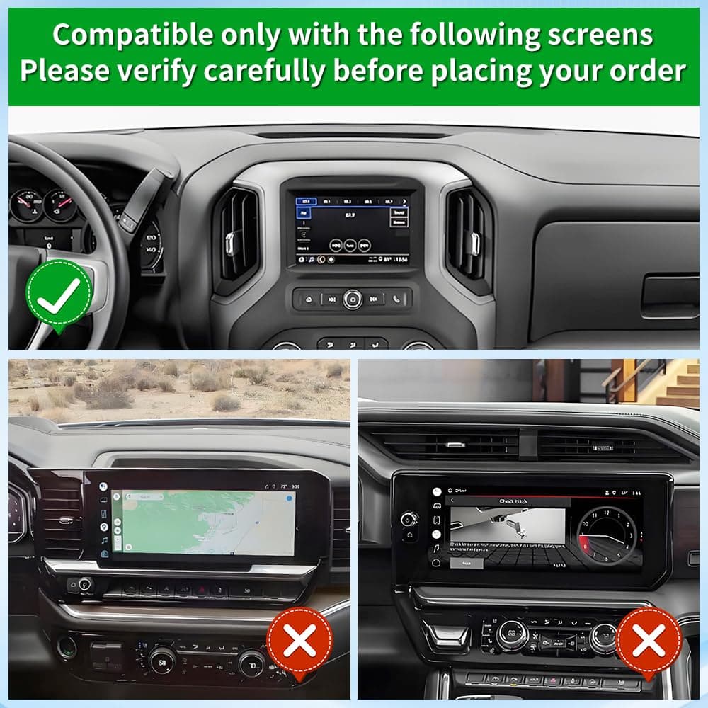 Car Phone Holder Center Console Organizer Tray for 2019-2026 Chevy Chevrolet Silverado/GMC Sierra [8-inch Screen] Auto Interior Accessories Cell Phones Mount Mobile Cellphone Stand Dashboard Storage thumbnail 2