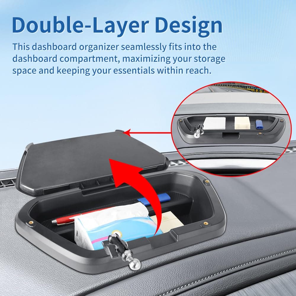Car Phone Holder Center Console Organizer Tray for 2019-2026 Chevy Chevrolet Silverado/GMC Sierra [8-inch Screen] Auto Interior Accessories Cell Phones Mount Mobile Cellphone Stand Dashboard Storage thumbnail 5