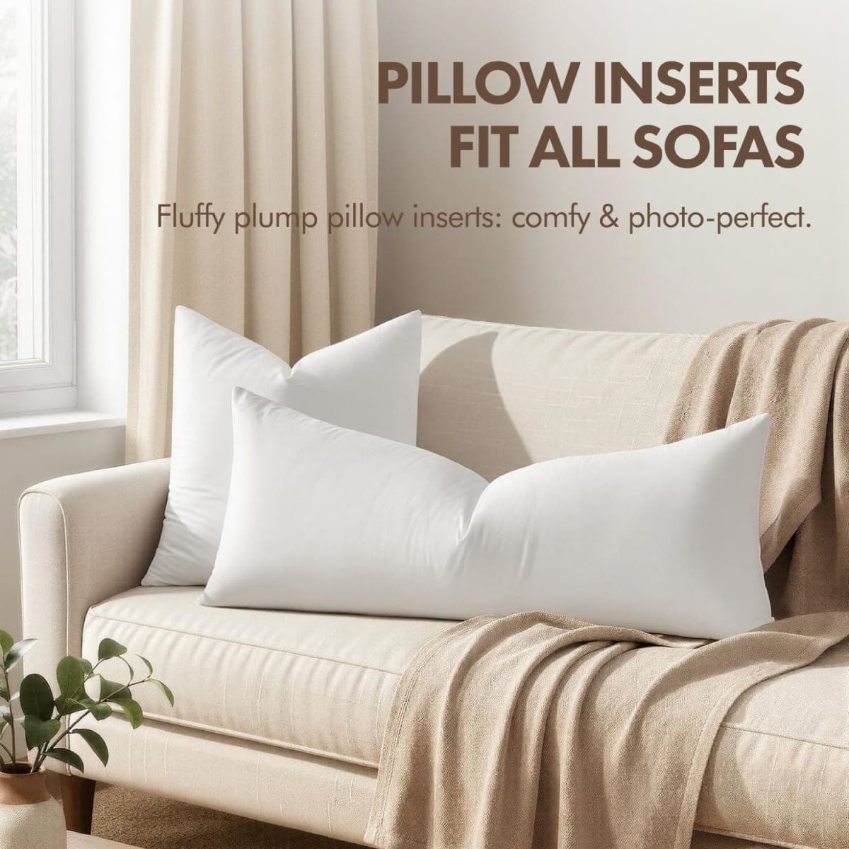 MIULEE 14x36 Down Alternative Pillow Insert Decorative Throw Pillow 14 x 36 Inch Body Bed Sleeping Ultra Soft Fluffy Form for Sofa Couch Bed thumbnail 4