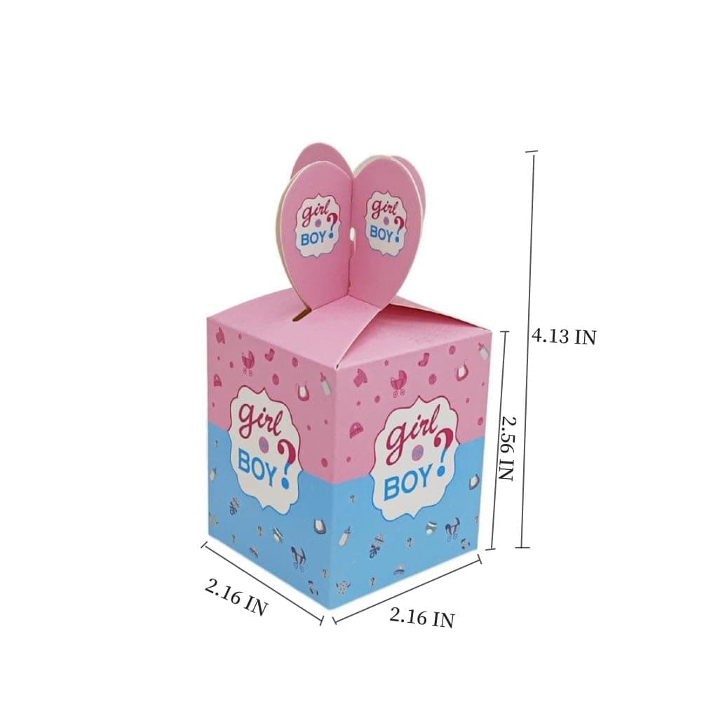 KUPOO 50PCS Gender Reveal Candy Boxes – Pink & Blue Treat Favor Boxes for Baby Showers, Gender Reveal Parties, Kids' Birthdays, Wedding Favors thumbnail 2