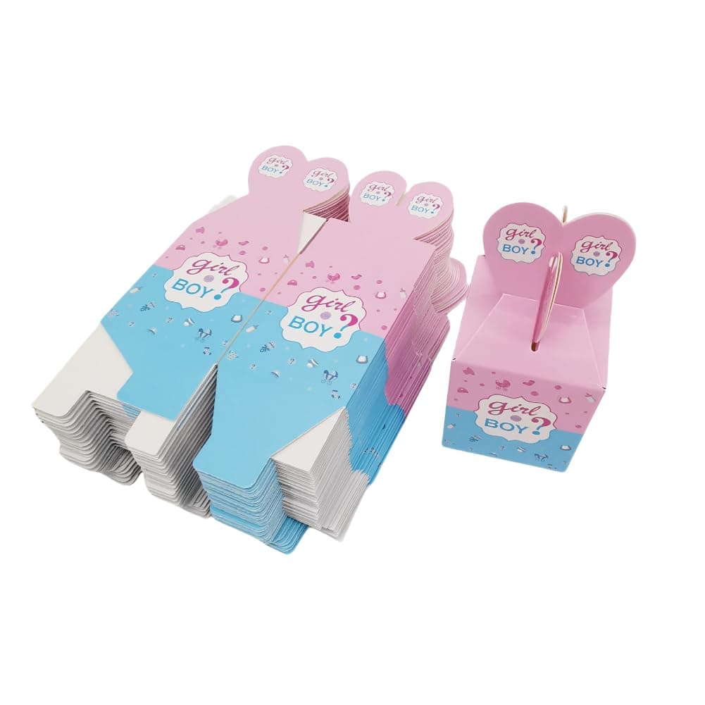 KUPOO 50PCS Gender Reveal Candy Boxes – Pink & Blue Treat Favor Boxes for Baby Showers, Gender Reveal Parties, Kids' Birthdays, Wedding Favors thumbnail 3