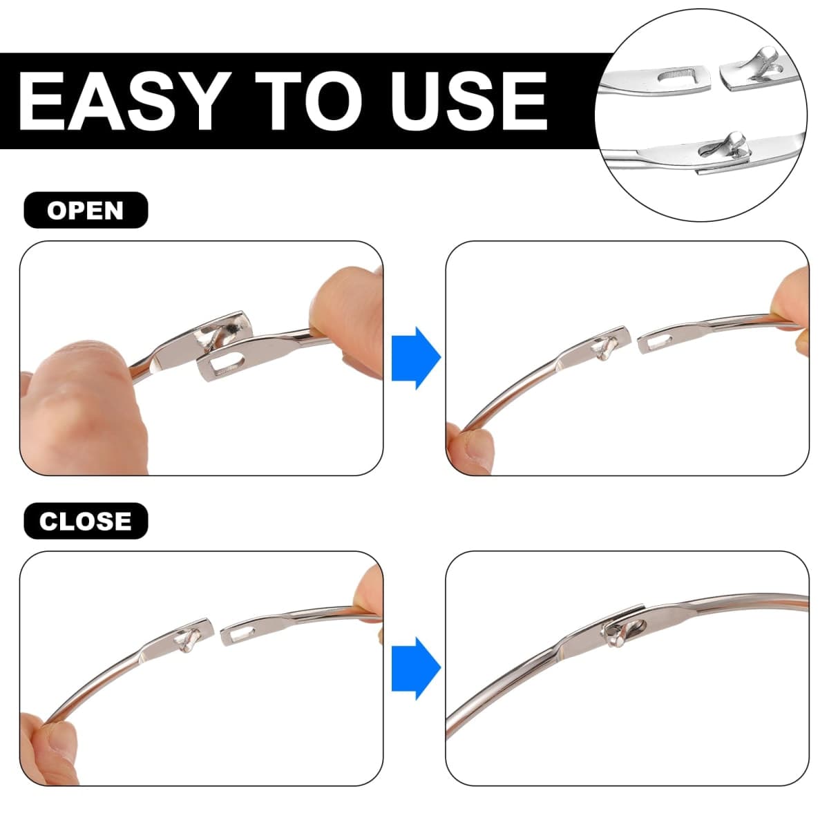 Zonon 3 Pack 4.7 Inch Metal Rings Wrench Organizer Easy to Open and Close Heavy Duty for Bib Vests Craft Index Card Dream Catcher Key thumbnail 2