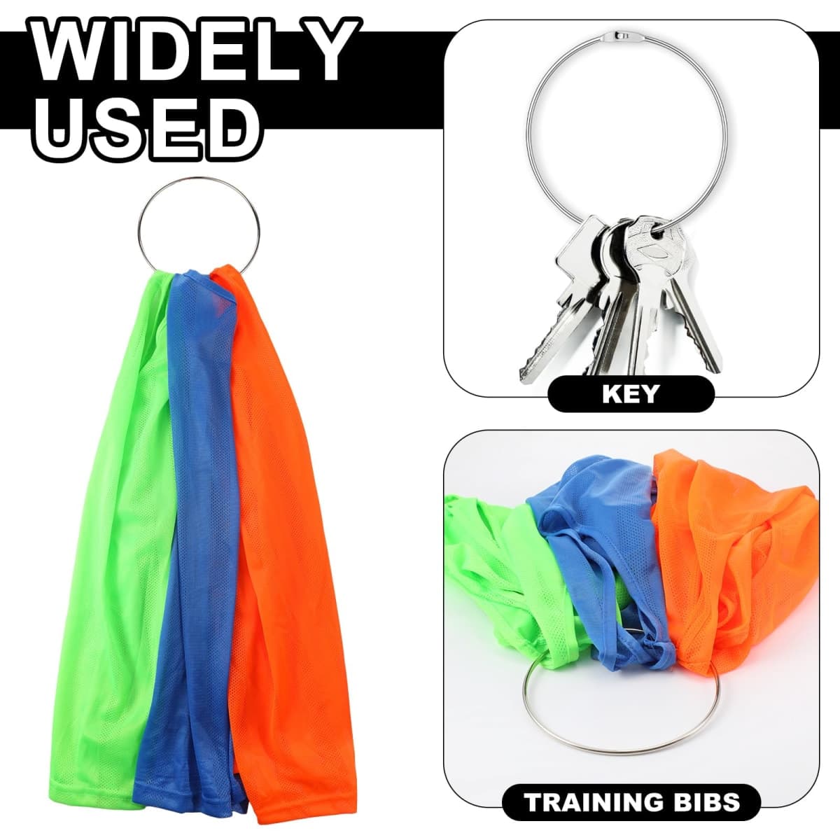 Zonon 3 Pack 4.7 Inch Metal Rings Wrench Organizer Easy to Open and Close Heavy Duty for Bib Vests Craft Index Card Dream Catcher Key thumbnail 5