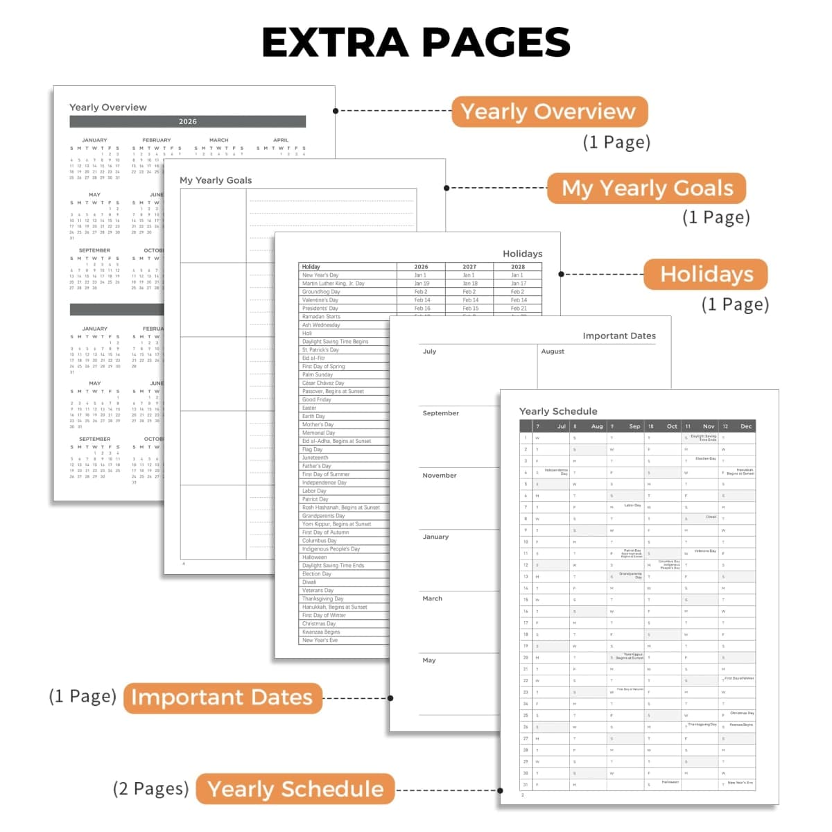 AHGXG Academic Planner 2026-2027, July 2026 - June 2027, Weekly and Monthly, 5.7" x 8.3", Hardcover, Spiral-Bound, for Women, Teacher, Student, School, 12-Month Tabs (Colourful Tree) thumbnail 5