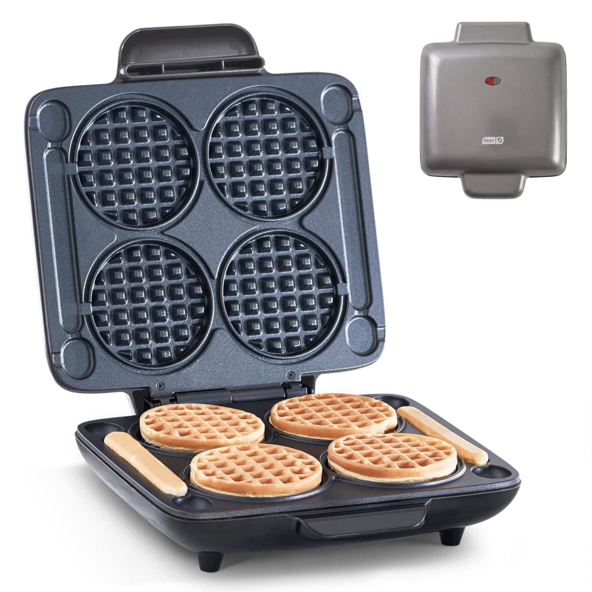 DASH Multi Mini Waffle Maker - Four 4” Waffle Molds, Nonstick Waffle Iron with Quick Heat-Up, Nonstick Surface - Perfect Mini Waffle Maker for Kids and Families, Just Add Batter — image 1