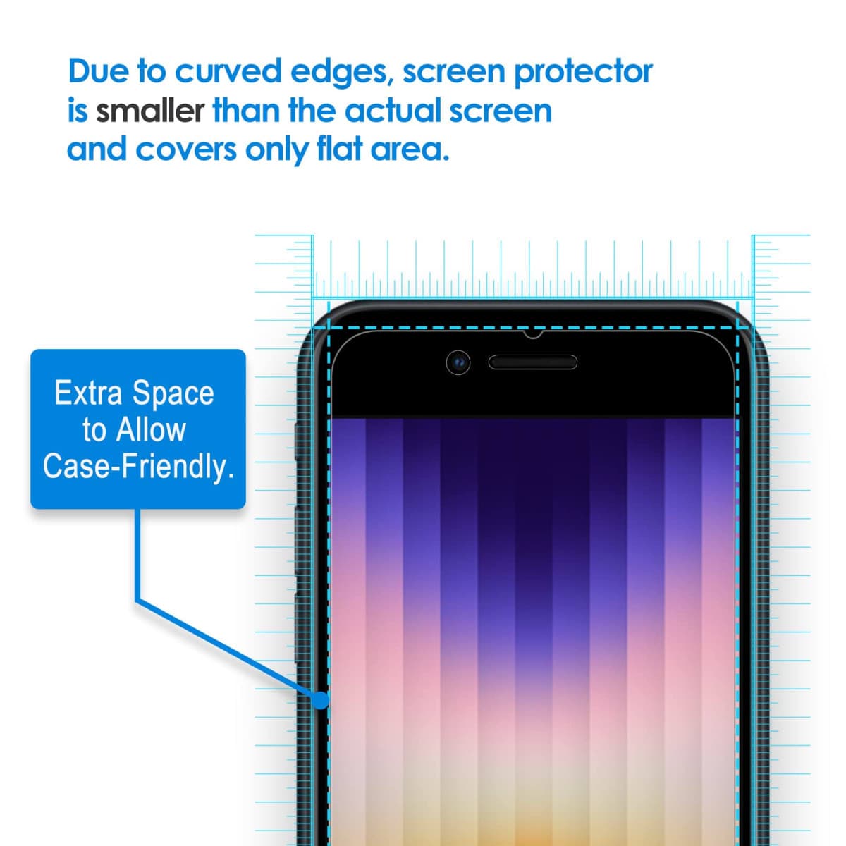 JETech Screen Protector for iPhone SE 3 (2022 3rd Edition) 4.7-Inch, Tempered Glass Film, 3-Pack thumbnail 4
