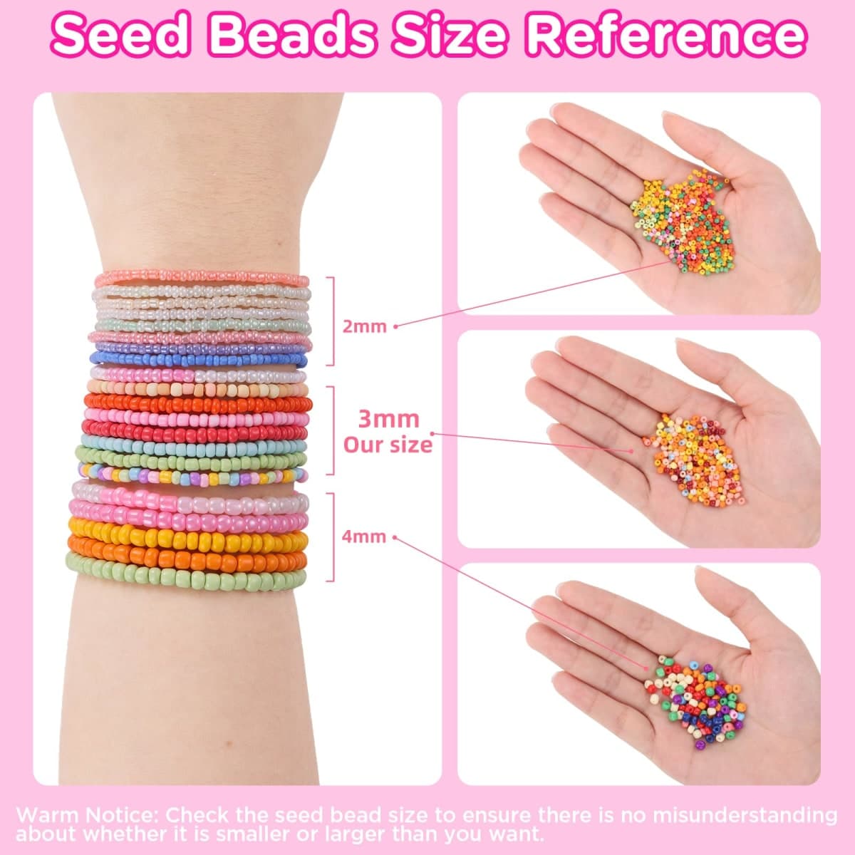 Funtopia 34000pcs+ 120 Colors 3mm Beads, Small Seed Beads for Making Jewellery, Friendship Bracelet Kit with Letter Bead and Smile Face Bead, DIY Jewelry and Art Crafts for Girls Women thumbnail 3