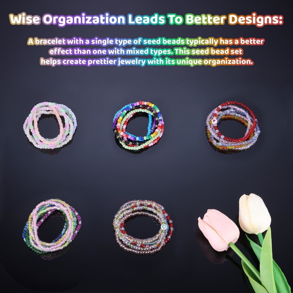 Funtopia 34000pcs+ 120 Colors 3mm Beads, Small Seed Beads for Making Jewellery, Friendship Bracelet Kit with Letter Bead and Smile Face Bead, DIY Jewelry and Art Crafts for Girls Women thumbnail 4