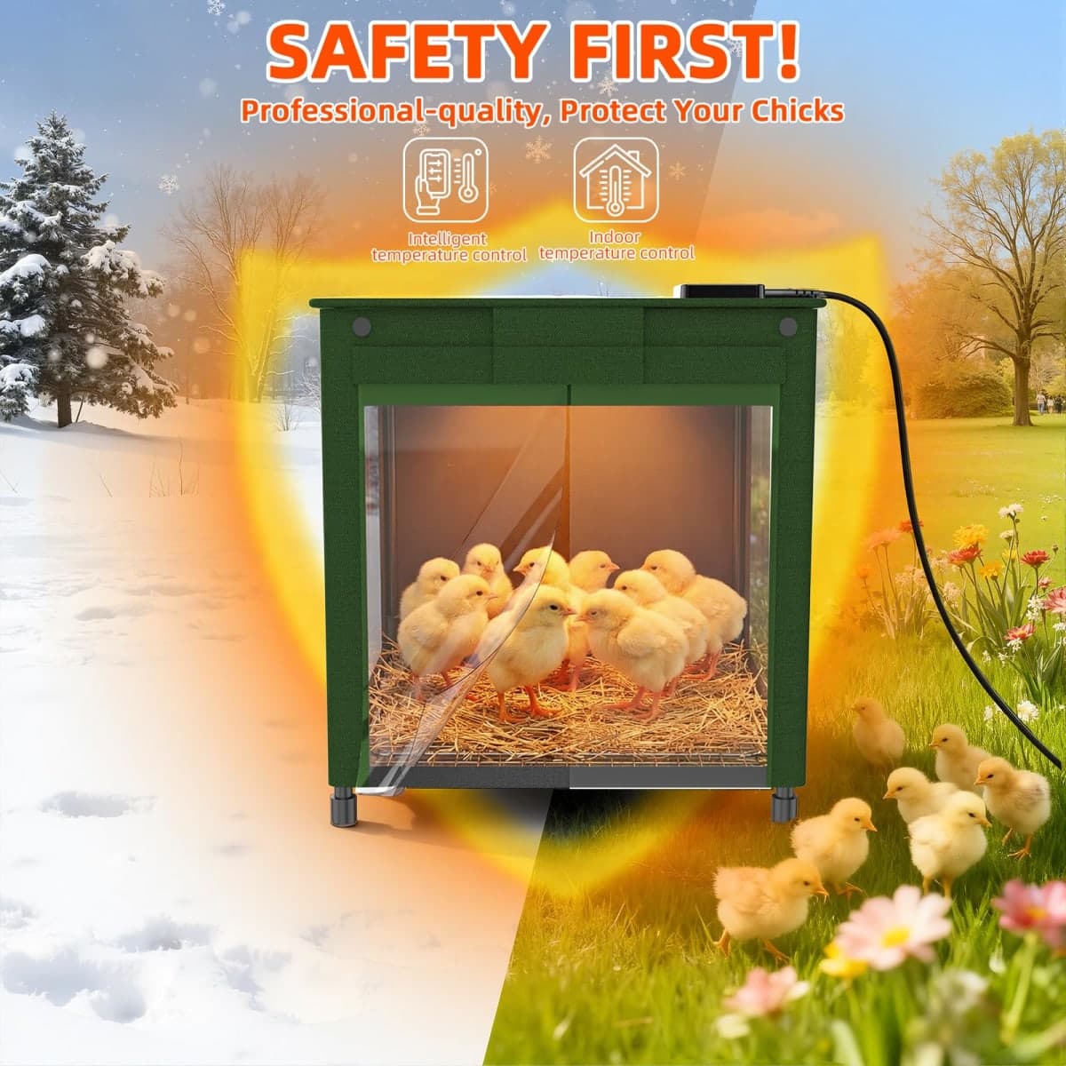 Chicken Brooder, Large Brooder Heater House for Chicken Coops Poultry Heating, Adaptable to Timer and Temp Controllers thumbnail 2