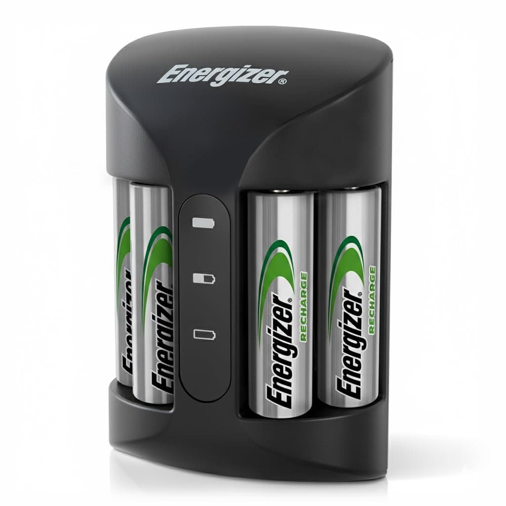Energizer AA and AAA Battery Charger with 4 AA NiMH Rechargeable Batteries, Recharge Pro Battery Charger for Double A Batteries and Triple A Batteries thumbnail 2
