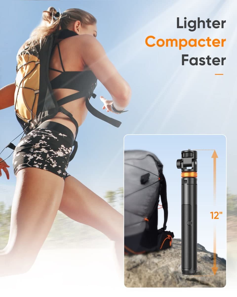 EUCOS 62" Tripod for iPhone, Sturdy Selfie Stick Tripod with Remote&Lightweight Phone Tripod, Solidest Portable Cell Phone Tripod for iPhone Pro Max/Android thumbnail 5