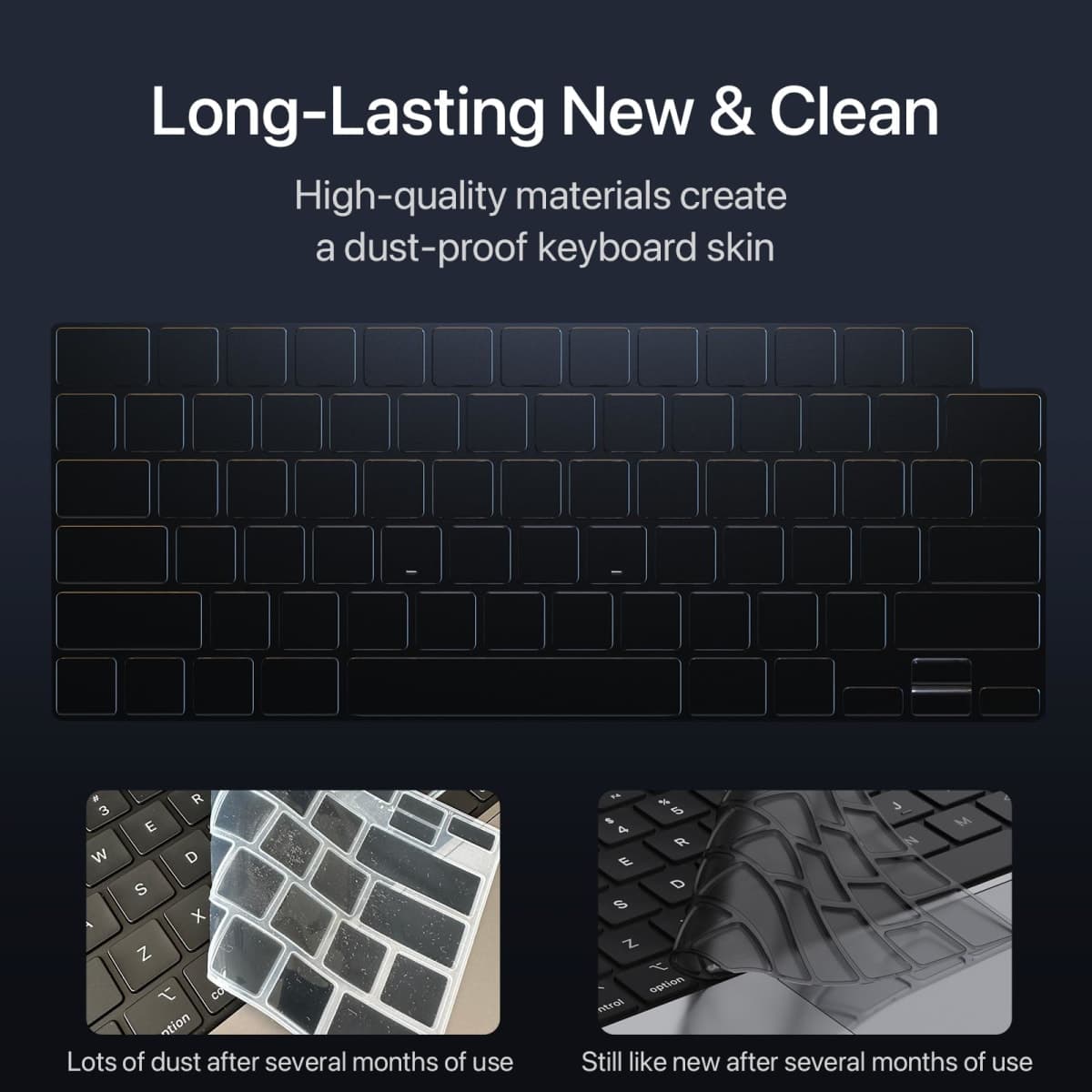 Soonjet Premium Keyboard Cover Protector, Ultra Thin Keyboard Skin for 2026 2025 2024 2023 2022 2021 M5/M4/M3/M2/M1 Pro/Max MacBook Pro 14/16, M4-M2 MacBook Air 13/15, US ANSI Layout- Clear thumbnail 4