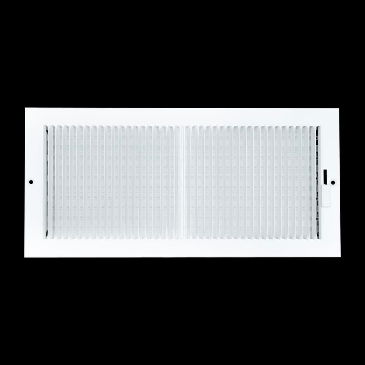 Fits 14x6 Duct Opening | Steel Baseboard Air Supply Grille with Multi-Shutter Damper by Handua | Air Register Vent Cover Grill | White | Outer Dimensions: 15-1/4" x 7-1/4" thumbnail 3