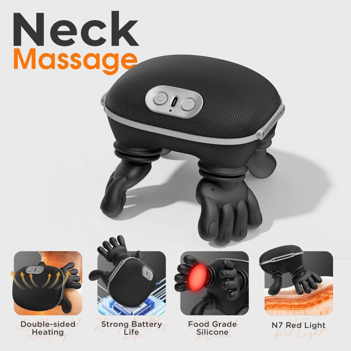 JINGTIEDA Neck Massager with Heat,Bionic Hands Deep Tissue Back Massager,Neck and Shoulder Massager for Body Muscle Pain Relief,Gifts for Men Women Neck Relaxation thumbnail 3