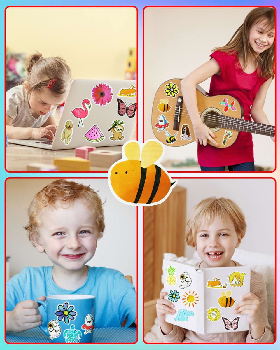 200Pcs Water Bottle Stickers for Kids, Cute Stickers for Water Bottles, Vinyl Waterproof Aesthetic Laptop Sticker Pack Classroom Prizes Skateboard for Kids Teens Girls Students (Cute-200pcs) thumbnail 2