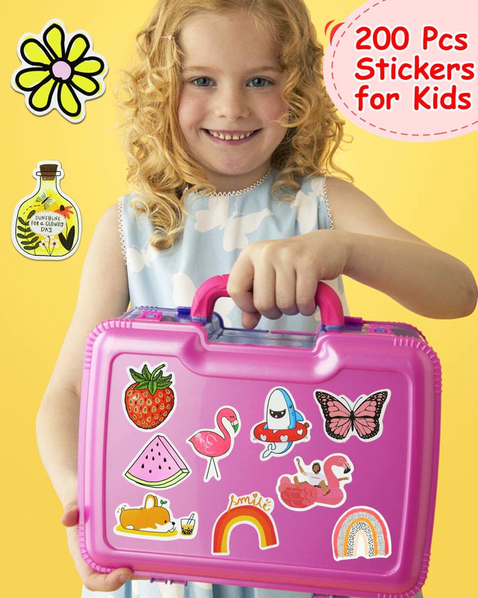 200Pcs Water Bottle Stickers for Kids, Cute Stickers for Water Bottles, Vinyl Waterproof Aesthetic Laptop Sticker Pack Classroom Prizes Skateboard for Kids Teens Girls Students (Cute-200pcs) thumbnail 5