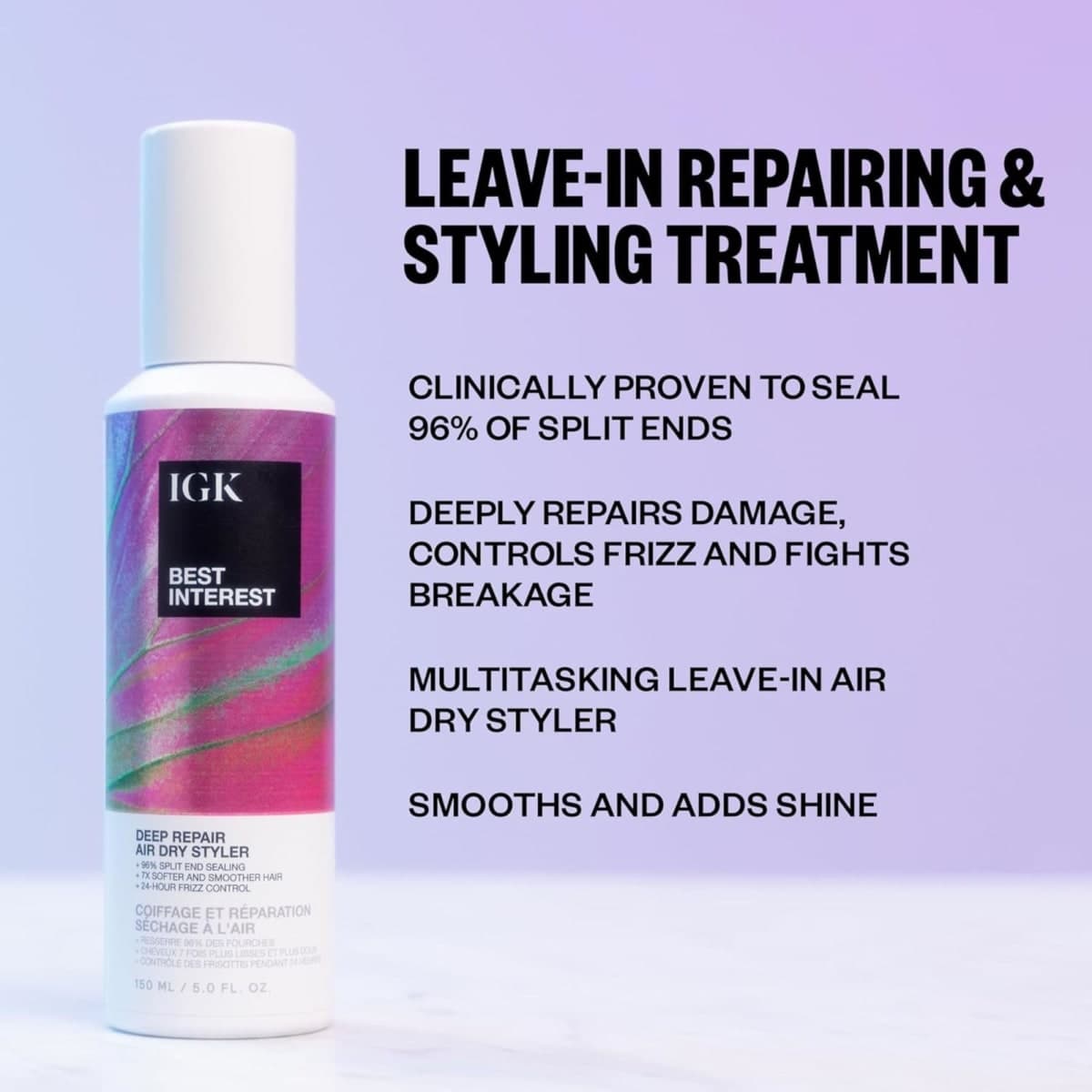 IGK Best Interest Deep Repair Air Dry Styler 150 ml / 5 oz thumbnail 5