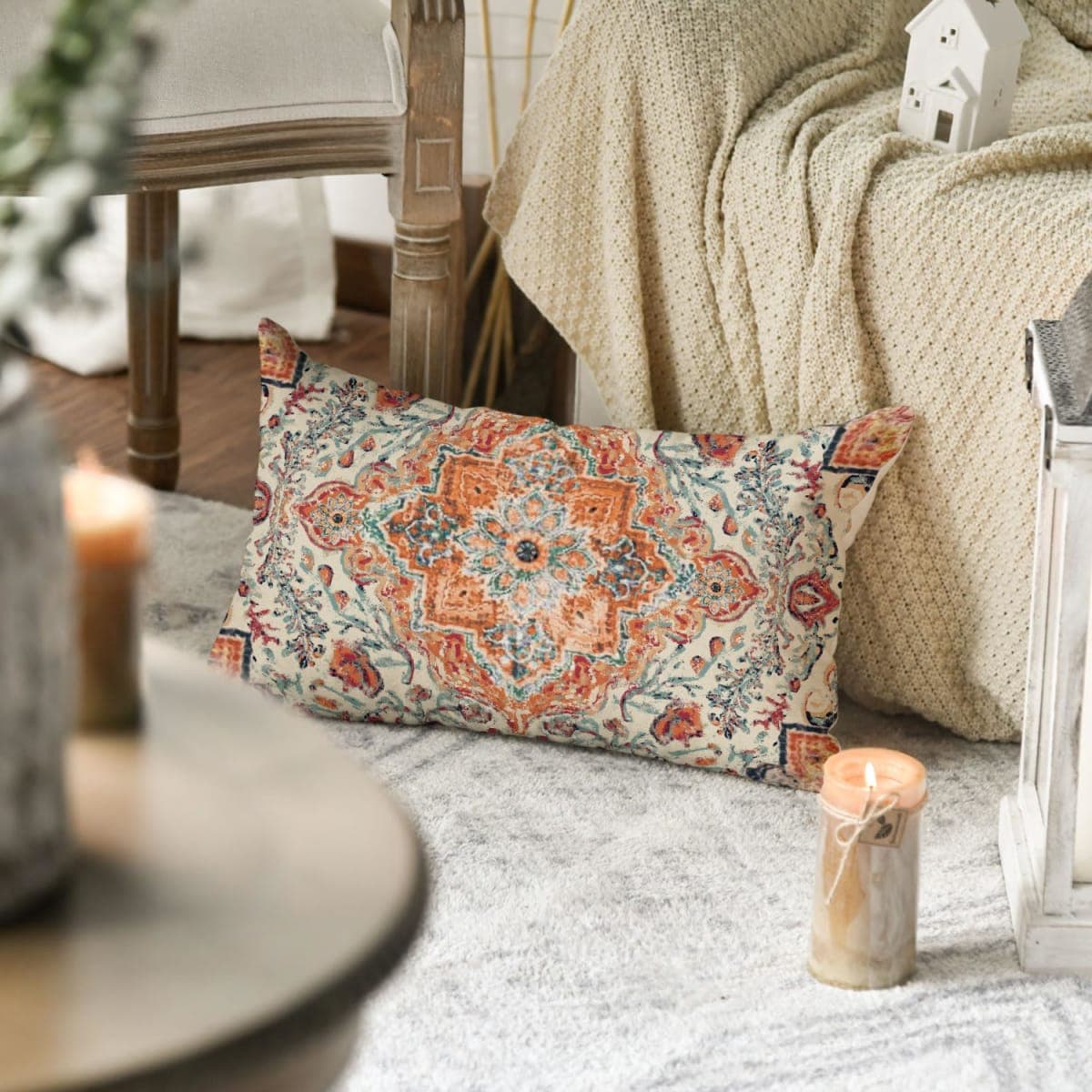 AVOIN colorlife Boho Throw Pillow Covers, 12 x 20 Inch Bohemia Ethnic Style Carpet Pattern Cushion Case for Sofa Couch Set of 2 thumbnail 5