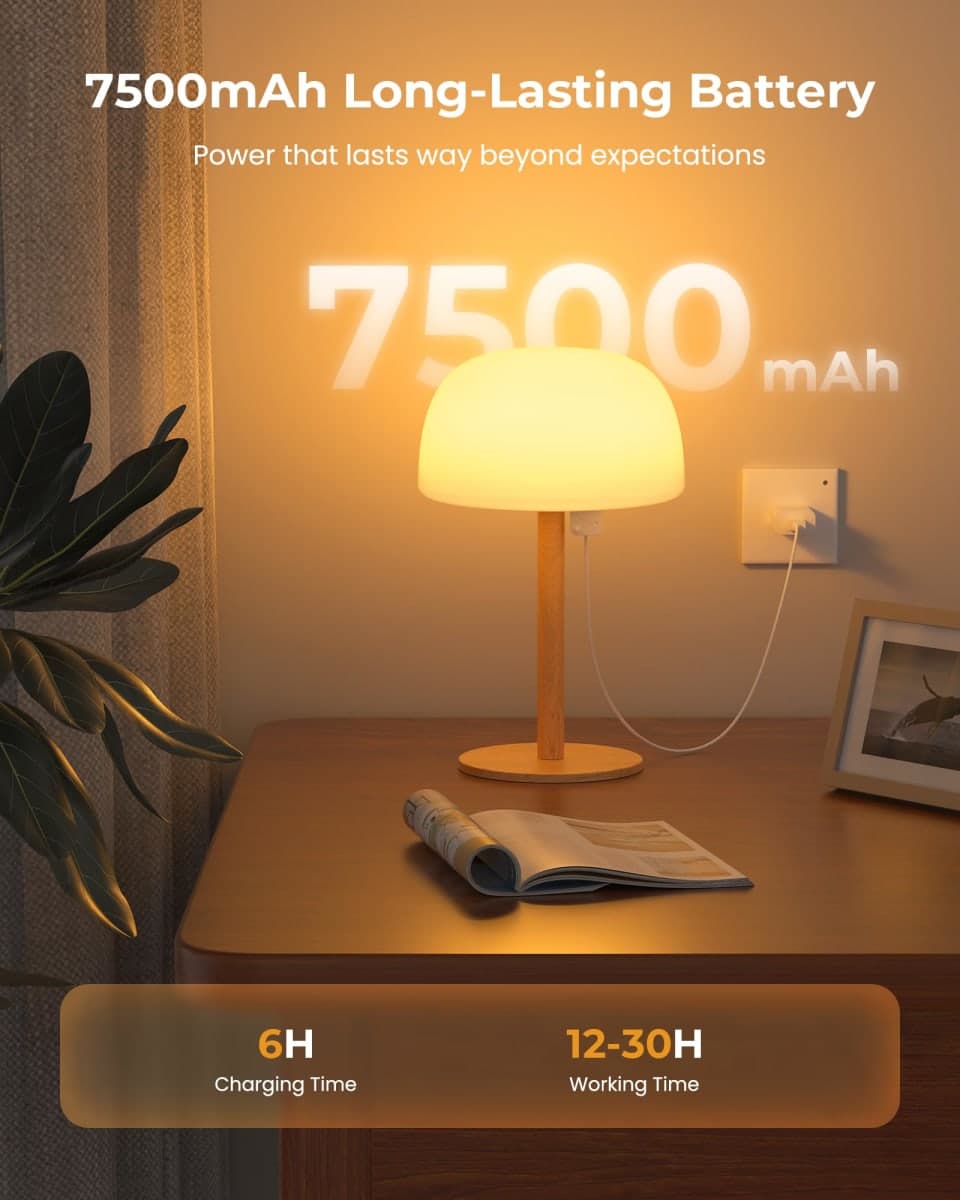 IP65 Shower Lamp Waterproof, 7500mAh Rechargeable Table Lamp for Inside Shower, 18 Colors Cordless Shower Light, Stepless Dimming LED Table Lamp for Bathroom Bathtub Patio Outdoor thumbnail 3