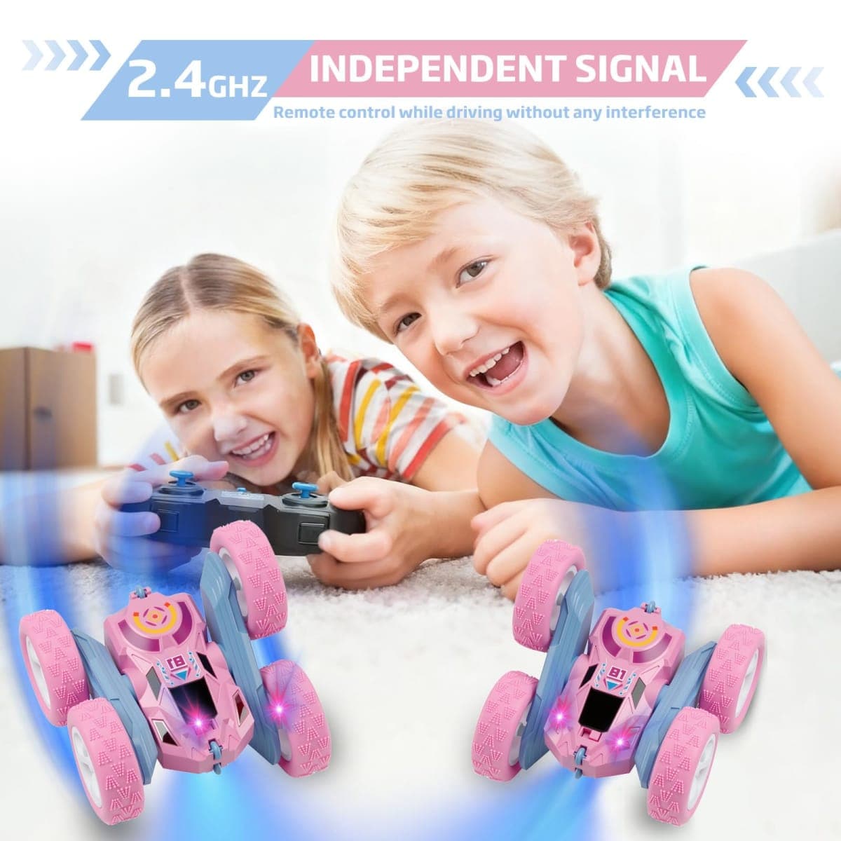 Remote Control Car, RC Cars Toys for Kids Ages 6-12, 2.4GHz RC Stunt Truck with 360° Double-Sided Flips, 4WD Off-Road Racing, Christmas Birthday Gifts for 3 4 5 6 7 5-7 6-8 8-10 Year Old Boys Girls thumbnail 3